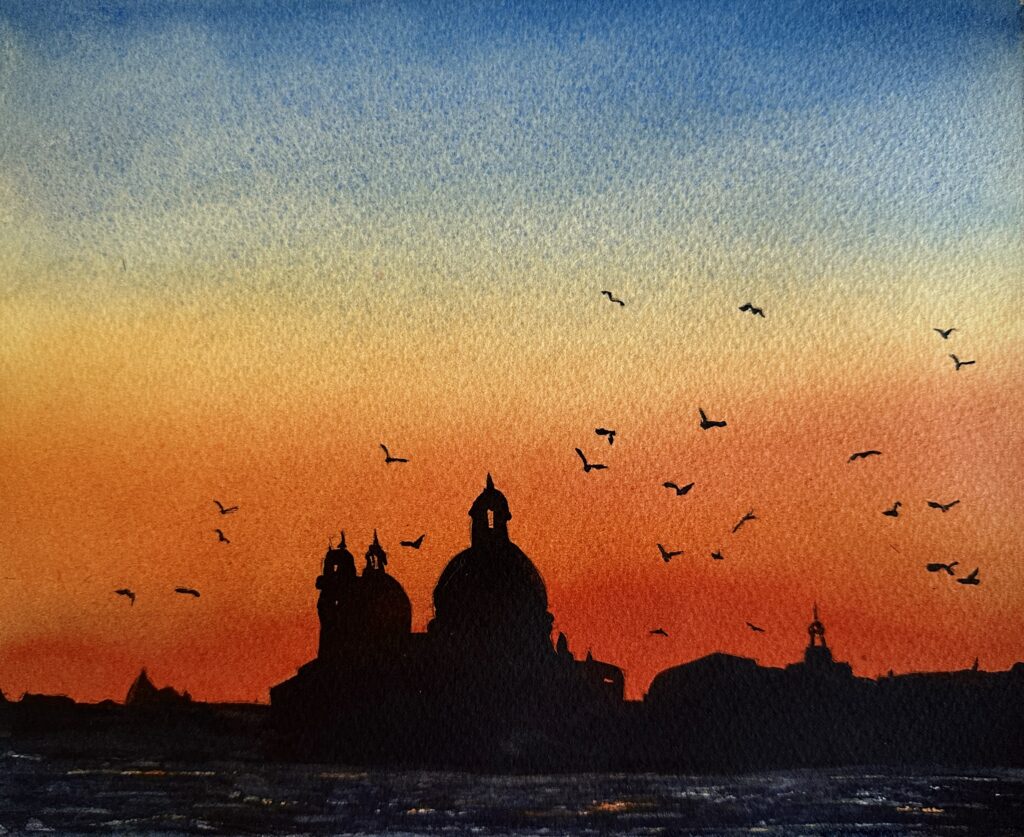 Zen Art Sunset Watercolor Painting — The Art Gear Guide