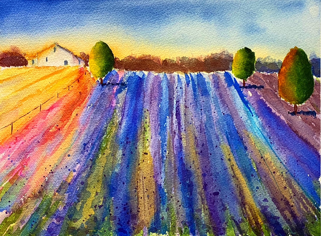 Painting Challenge Lavender Watercolor Beginners and Beyond