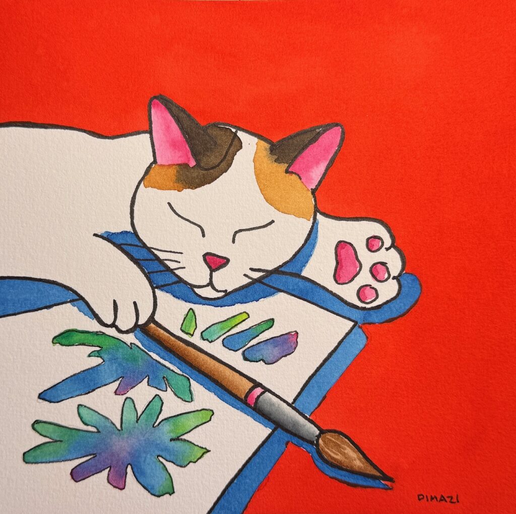 Cucumber with paintbrush - FINAL - pop art